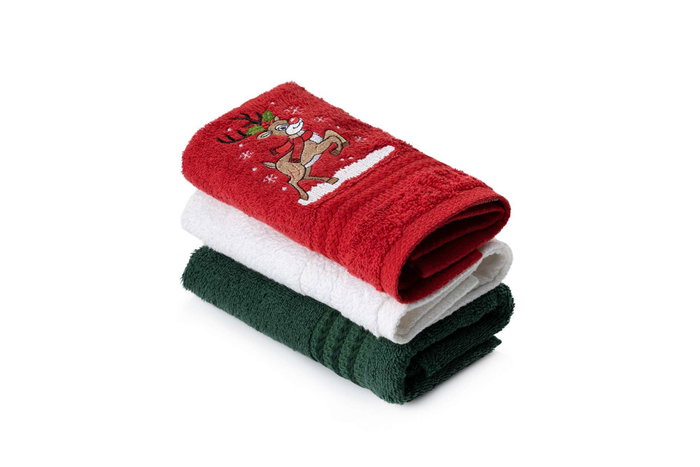 Mijölnir Baby Reindeer Juego de Toallas de Lavado Navideñas Verde, Rojo y Blanco